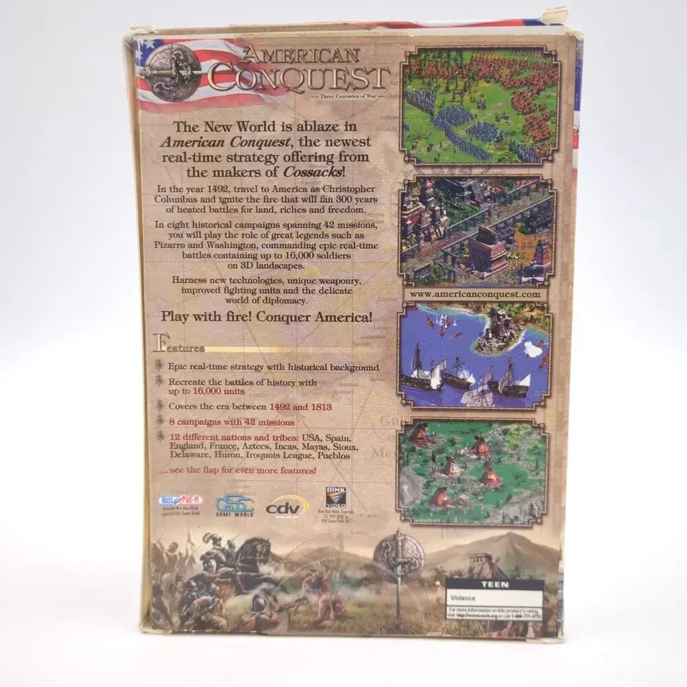 American Conquest PC CD-ROM Video Game Real-Time Strategy RTS